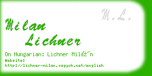 milan lichner business card